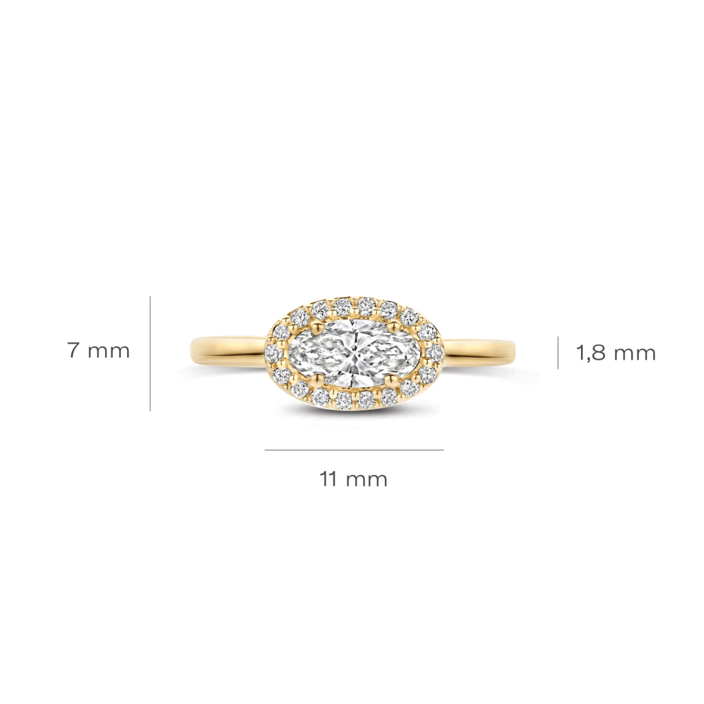 Blush Lab Diamonds Ring LG1052Y &ndash; Geelgoud (14k) met Lab grown Diamant