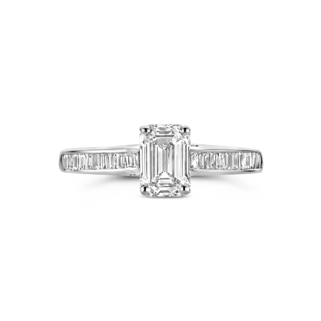 Witgouden damesring met lab grown diamant