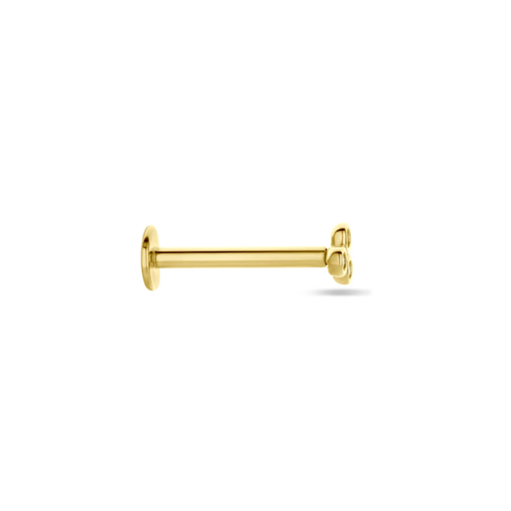 flat back piercing zirkonia 3 mm 14K geelgoud