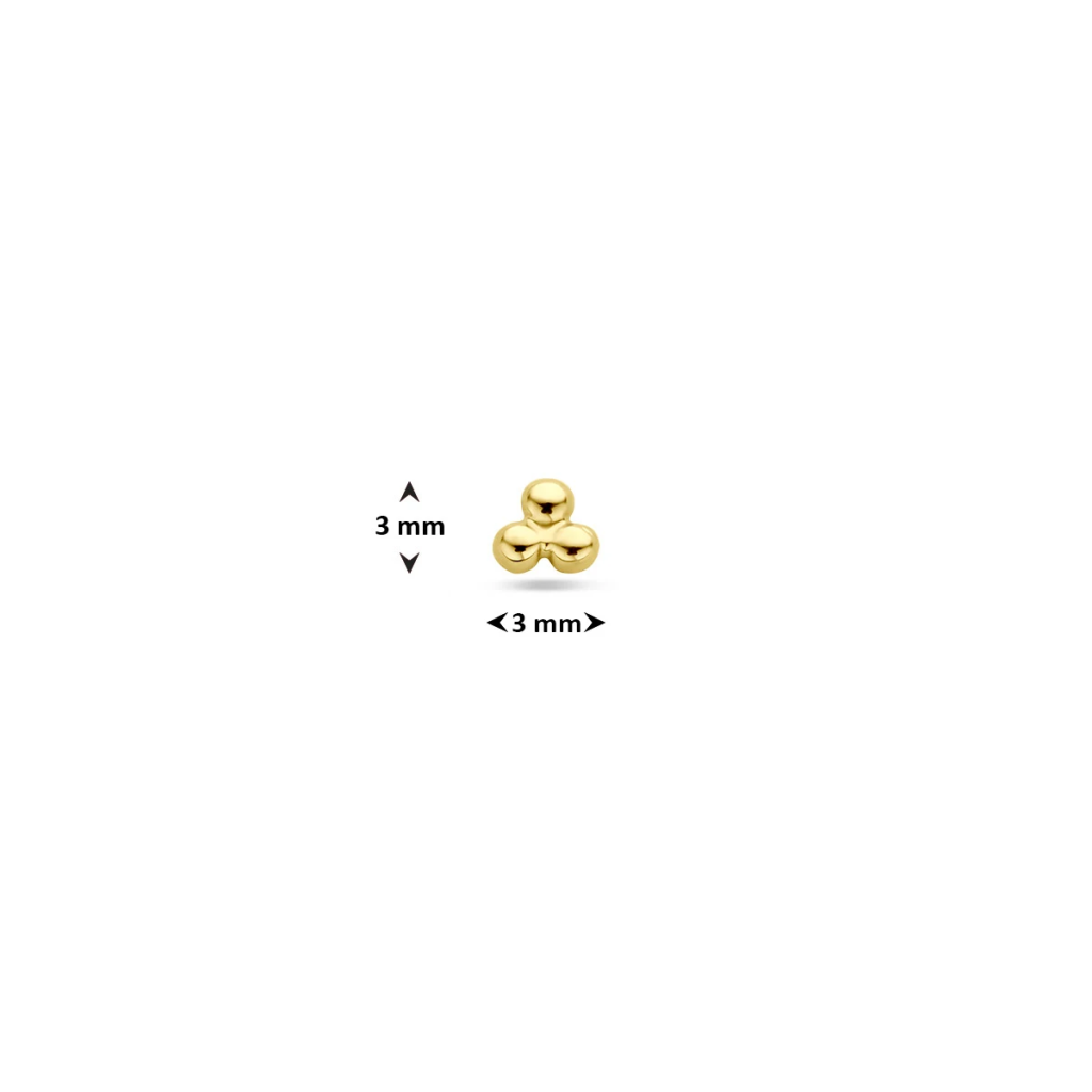 flat back piercing bolletjes 3 mm 14K geelgoud