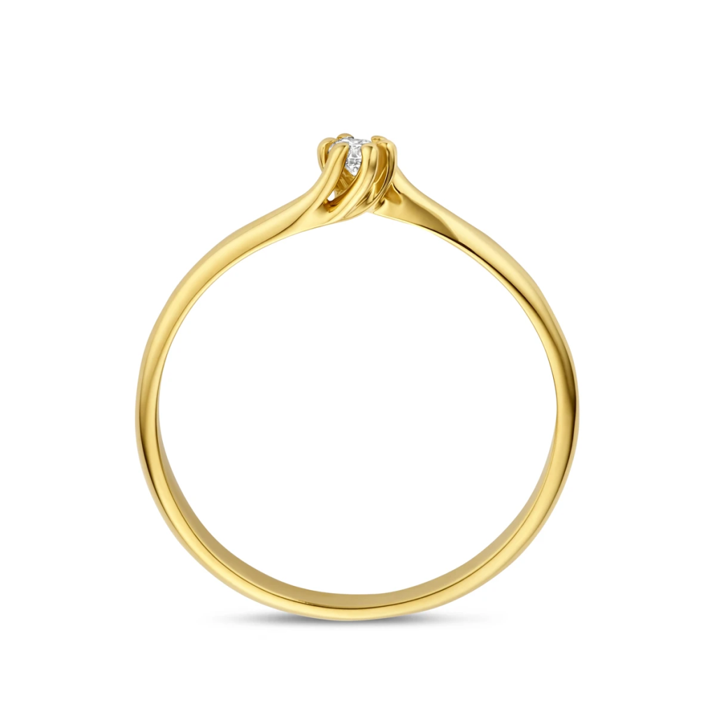 ring lab grown diamant 0.05ct g vs 14K geelgoud